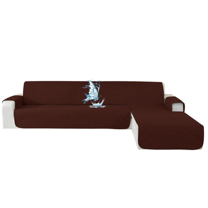 Wasserdichter Sofabezug L-Form 4 Sitzer, Ecksofa Überzug Anti-Rutsch