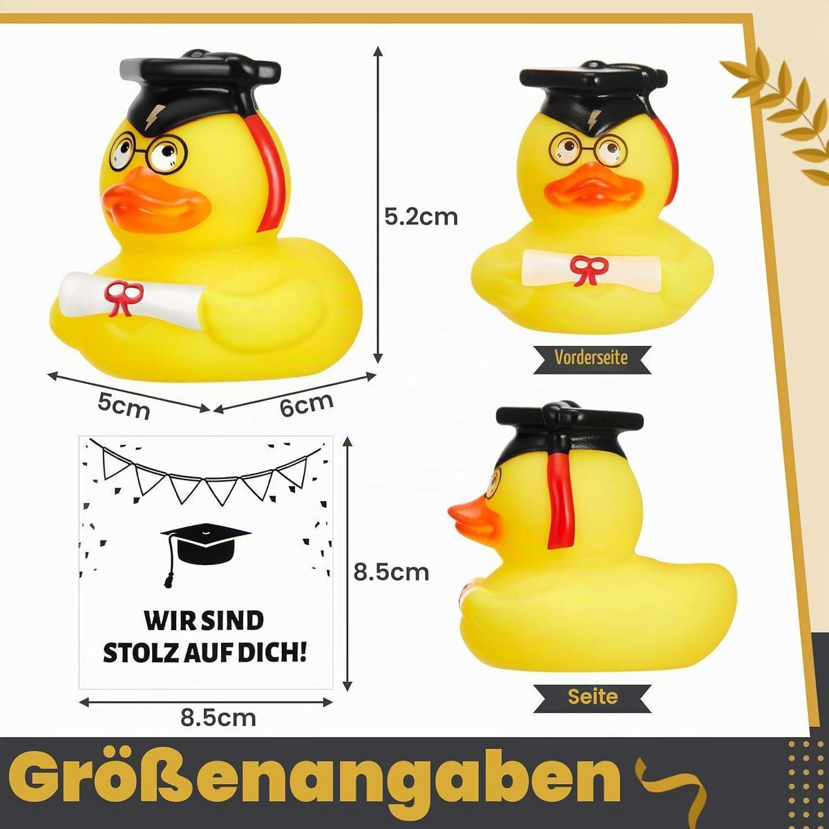 Doktorhut Quietscheente Geschenkset – Abschlussgeschenk für Studenten