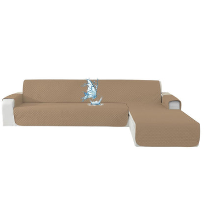 Wasserdichter Sofabezug L-Form 4 Sitzer, Ecksofa Bezug für Hunde & Katze