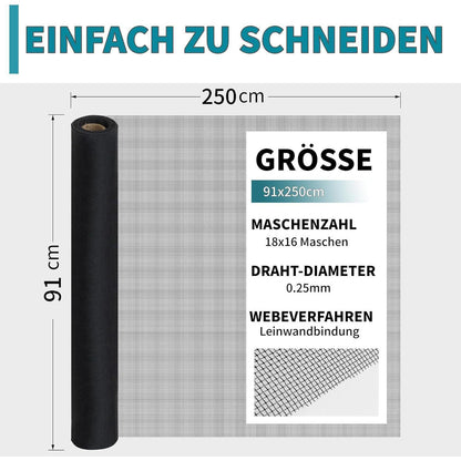 Katzenkratzfestes Fliegengitter 91x250cm – Insektenschutznetz