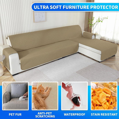 Wasserdichter Sofabezug L-Form 4 Sitzer, Ecksofa Überzug für Hunde & Katze