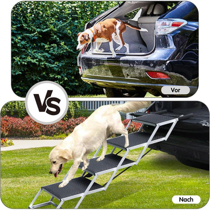 Hundetreppe Auto, 4 Stufen – Klappbar & Höhenverstellbar