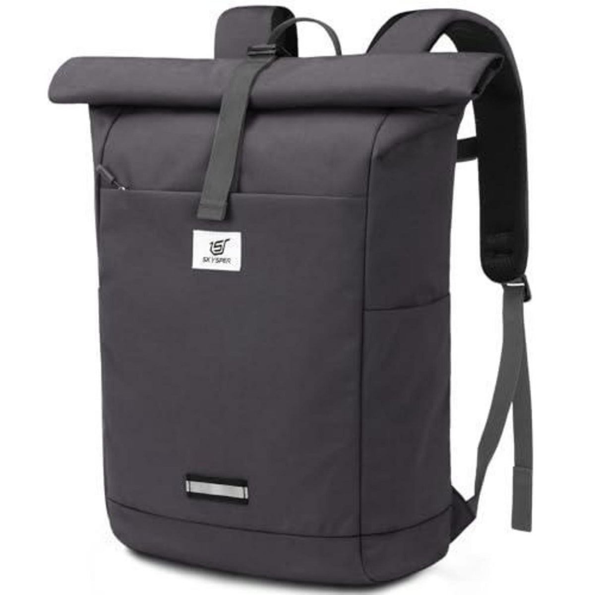 Rolltop Rucksack grau – Laptopfach, Reiserucksack, Unisex