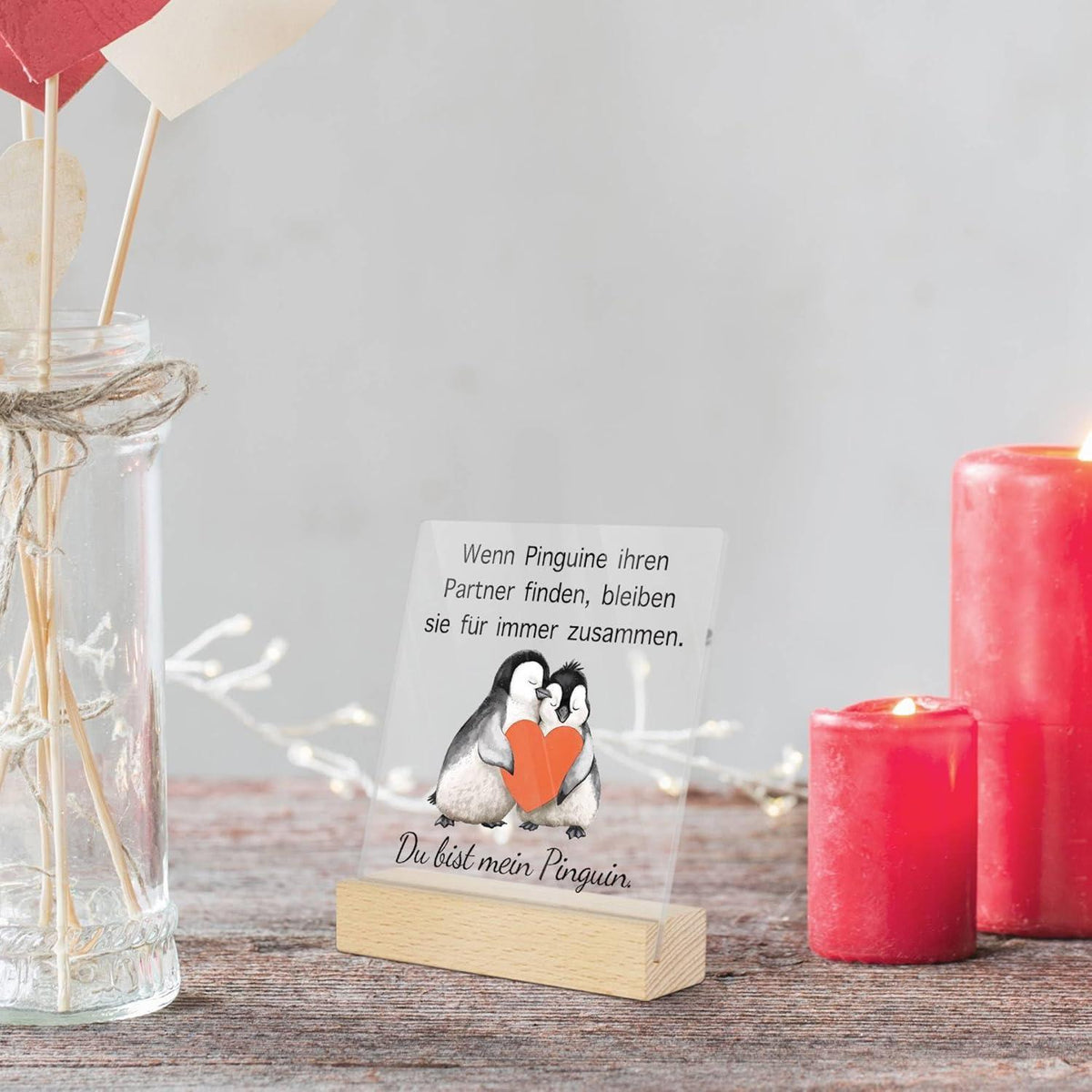 Acryl Deko Schild "Du bist mein Pinguin" - Romantisches Geschenk für Partner