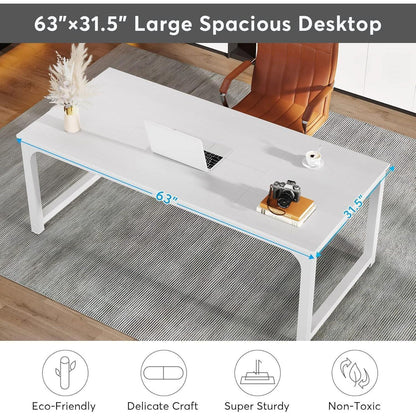 Großer Schreibtisch 160x80cm – Weißer Home Office Arbeitstisch