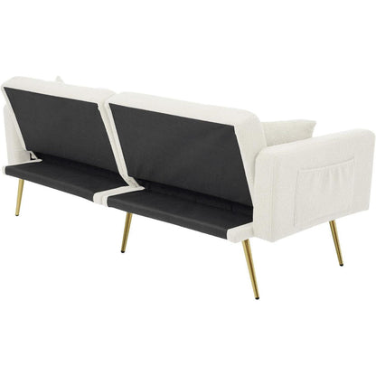 2-in-1 Schlafsofa mit verstellbarer Rückenlehne (Weiß)