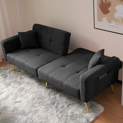 2-in-1 Schlafsofa mit verstellbarer Rückenlehne (Grau)