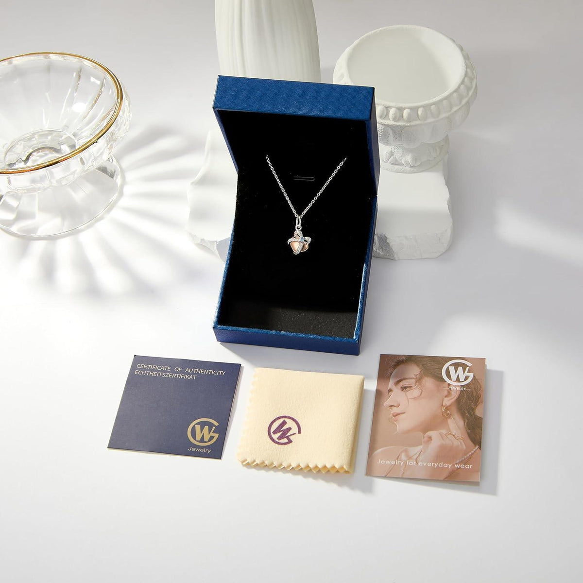 Silberne Herzanhänger Kette Damen 925 mit Zirkonia