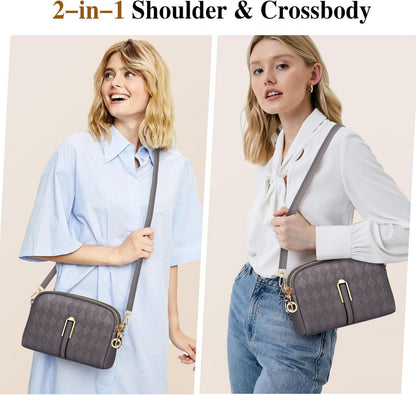 Kleine Crossbody Tasche Damen Leder mit Verstellbarem Schultergurt