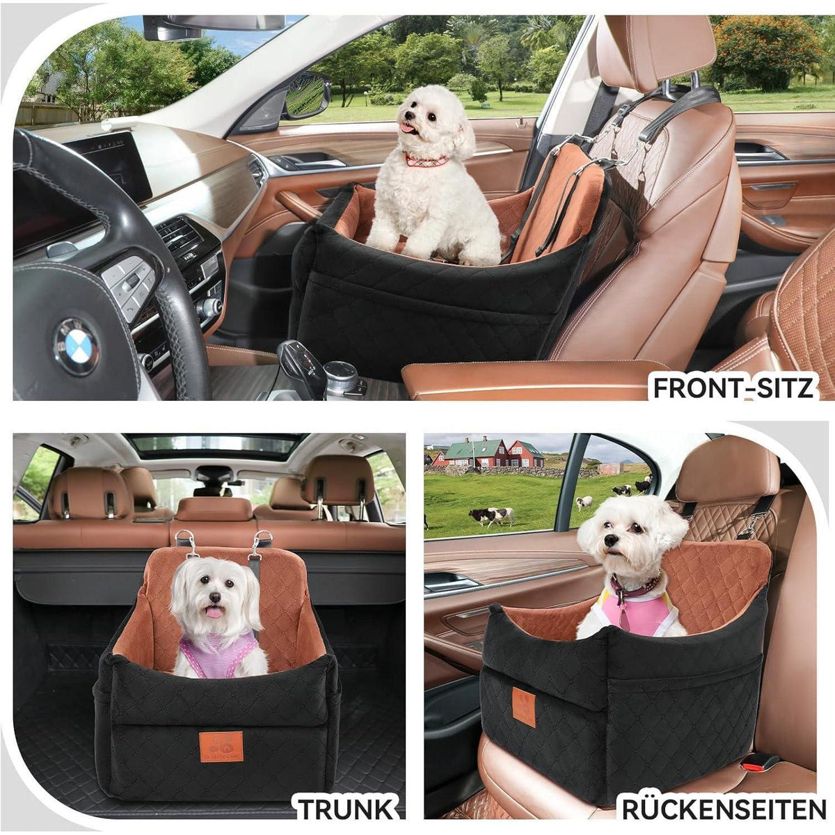 Hunde-Autositz gepolstert für kleine/mittelgroße Hunde bis 35 Pfund