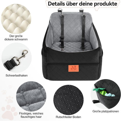 Hunde-Autositz gepolstert für kleine & mittelgroße Hunde