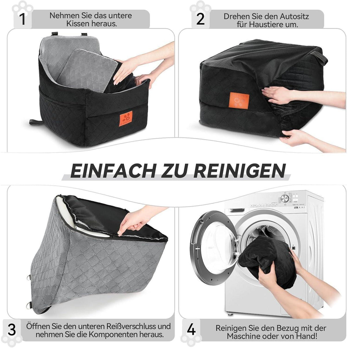 Hunde-Autositz gepolstert für kleine & mittelgroße Hunde