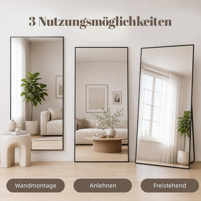 Ganzkörperspiegel 180x80 cm – Stand- & Wandspiegel mit Metallrahmen
