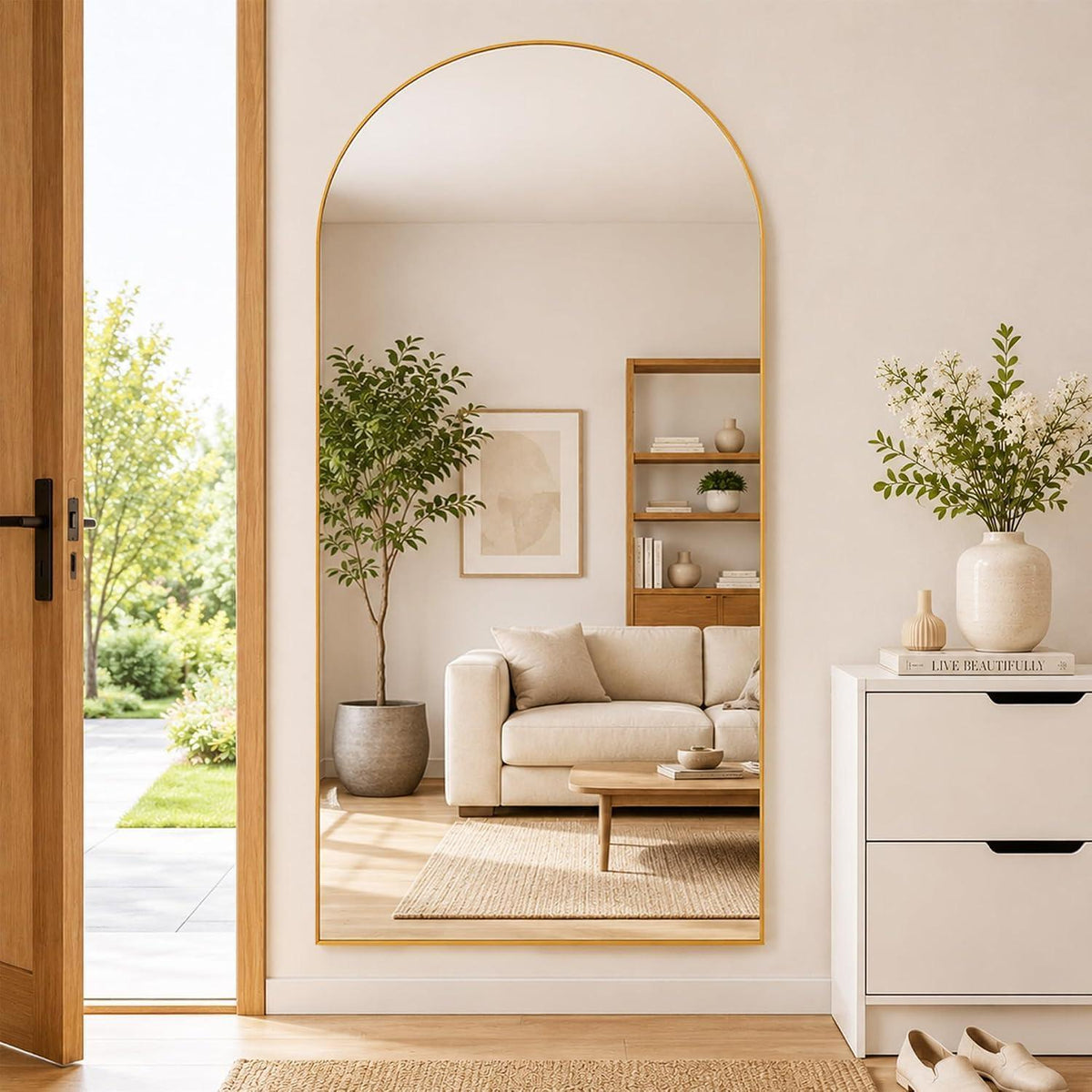Ganzkörperspiegel Bogen 180x80 cm – Stand- & Wandspiegel Gold