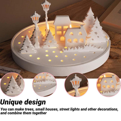 Silikonform Haus Baum Straßenlaterne – 3er Set für Gießharz & Kerzen