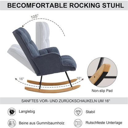 Schaukelstuhl Dunkelblau – Bequemer Relaxsessel für Wohnzimmer