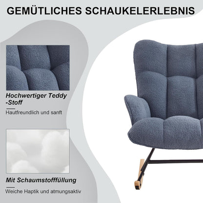 Schaukelstuhl Dunkelblau – Bequemer Relaxsessel für Wohnzimmer