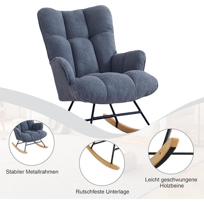 Schaukelstuhl Dunkelblau – Bequemer Relaxsessel für Wohnzimmer