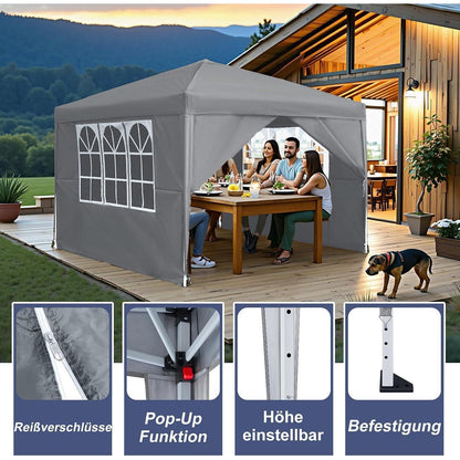 Faltbarer Pavillon 2.5x2.5m – Wasserdicht & UV-Schutz für Garten & Party