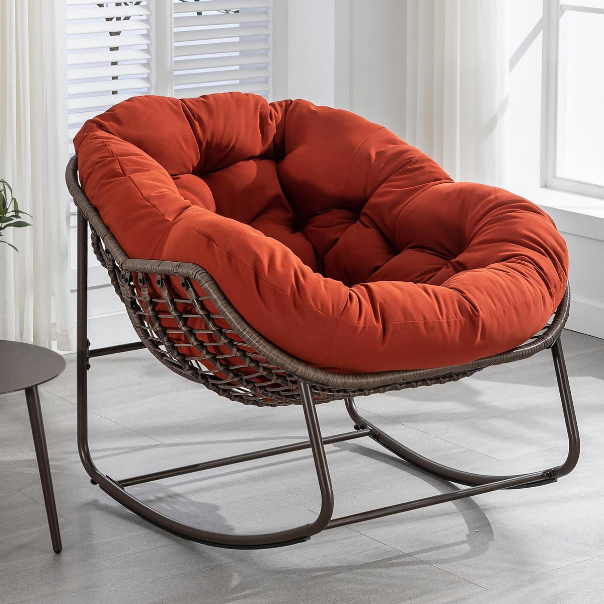 Papasan Schaukelstuhl - Bequemer Sitz für Terrasse & Wohnzimmer