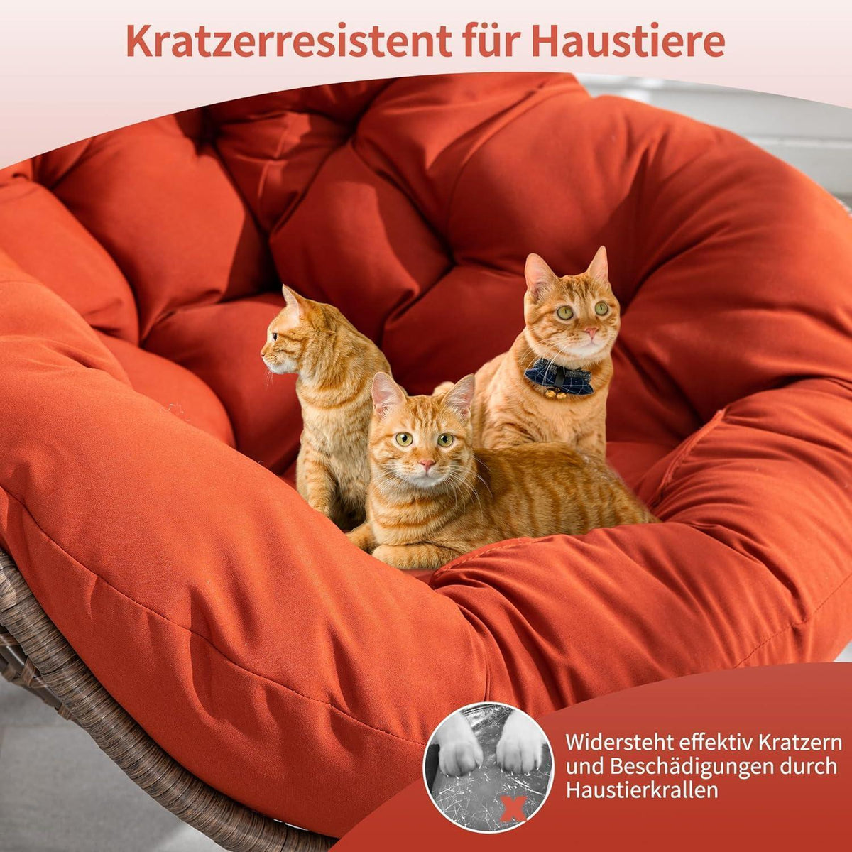 Papasan Schaukelstuhl - Bequemer Sitz für Terrasse & Wohnzimmer