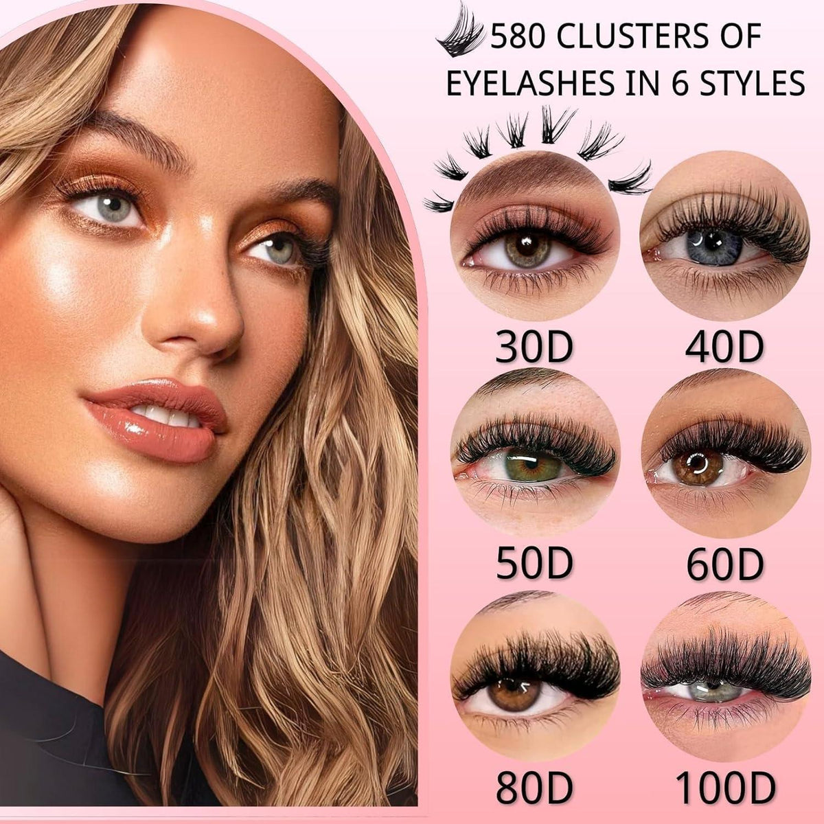 Wimpern Extensions Set 580 Stück – Natürlicher Look & DIY