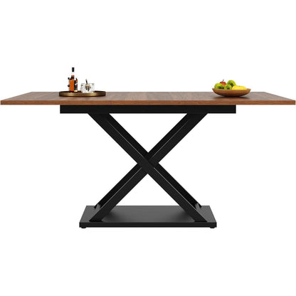 Ausziehbarer Esstisch Schwarz – Rechteckiger Küchentisch 120-160x80 cm