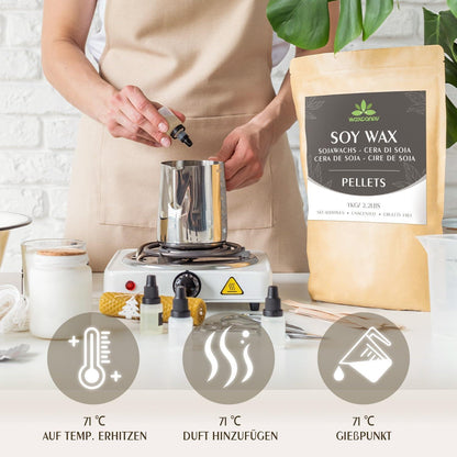 Premium Sojawachs für Kerzen – 15kg, 100% Natur