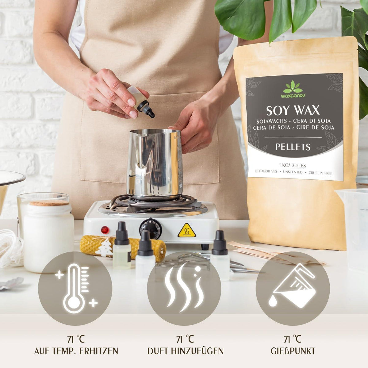 Premium Sojawachs für Kerzen – 20kg, 100% Natürlich