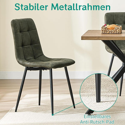 LEWE Esszimmerstühle 2er Set, Gepolstert Grün