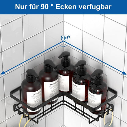 Duschablage Eckregal ohne Bohren – 3er Set Schwarz