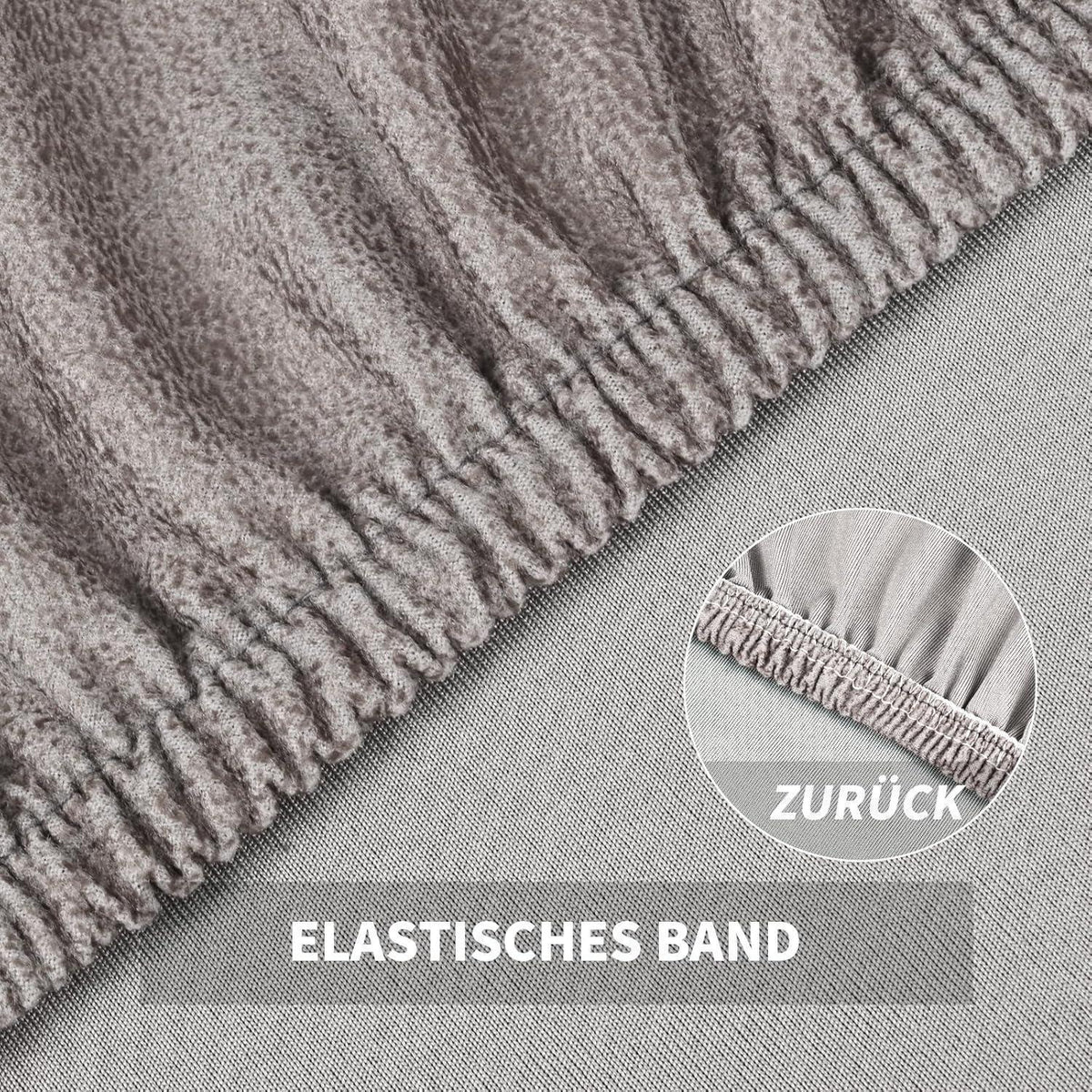 Stretch Stuhlhussen Set 4er Grau – Abnehmbar & Waschbar