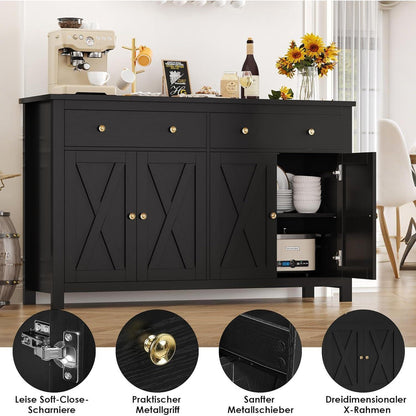 140cm Sideboard mit Arbeitsplatte – Küchenschrank & Buffetschrank