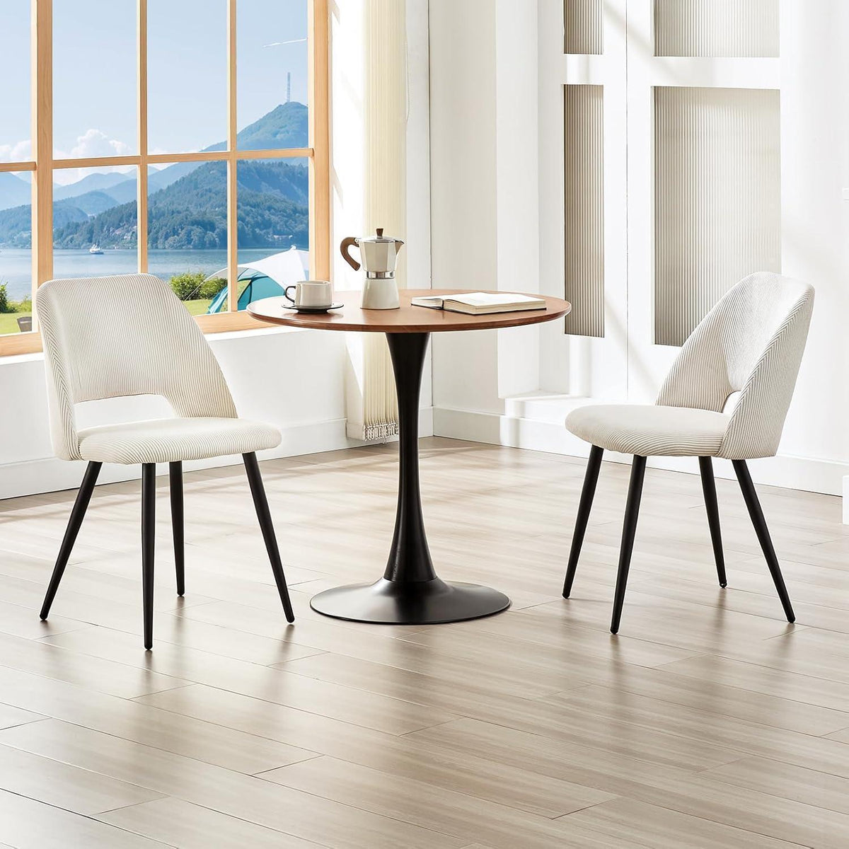 Esszimmerstühle 6er Set, Samt, Beige – Modern & Komfortabel