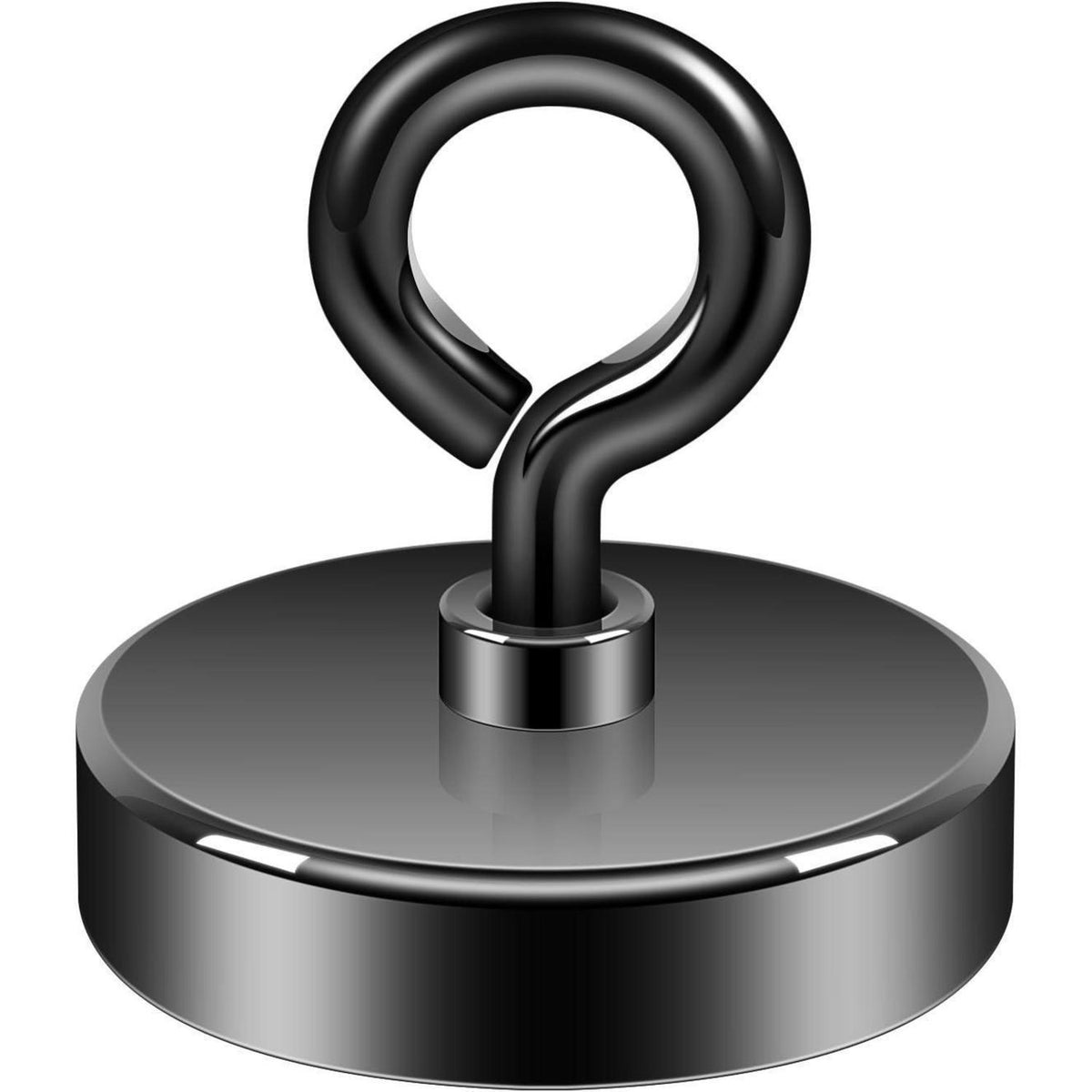 Neodym Magnet stark 100kg, Ø 44.5mm Schwarz, Magnetfischen & Outdoor