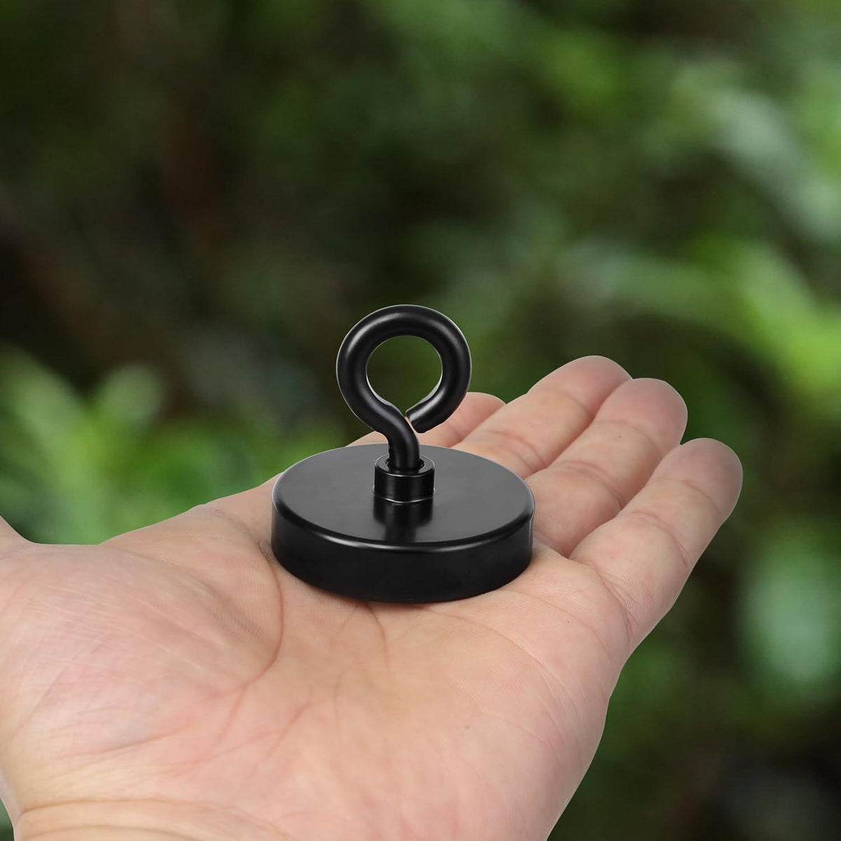Neodym Magnet stark 100kg, Ø 44.5mm Schwarz, Magnetfischen & Outdoor