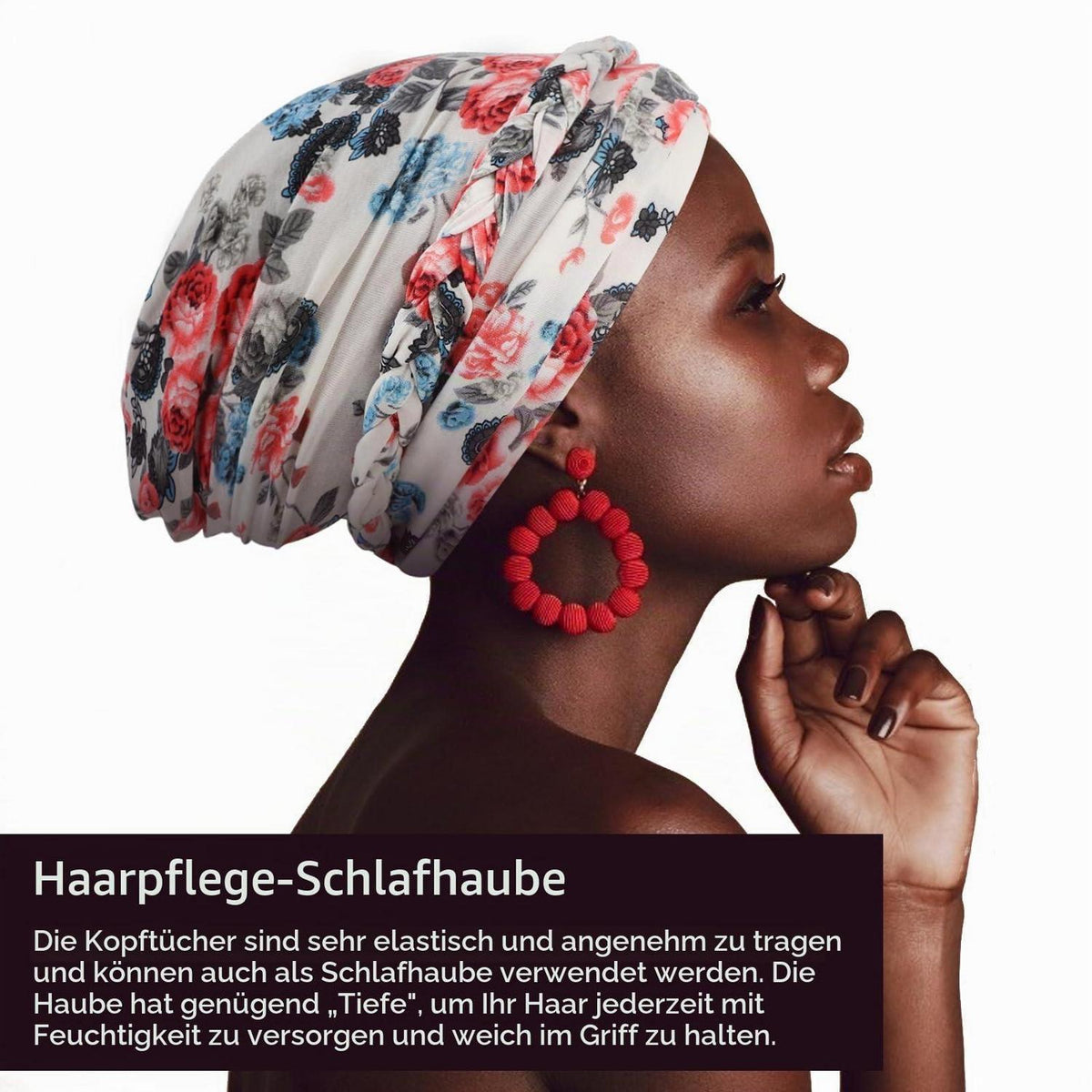 Damen Turban mit Zopfmuster, vorggebunden, Beanie Mütze