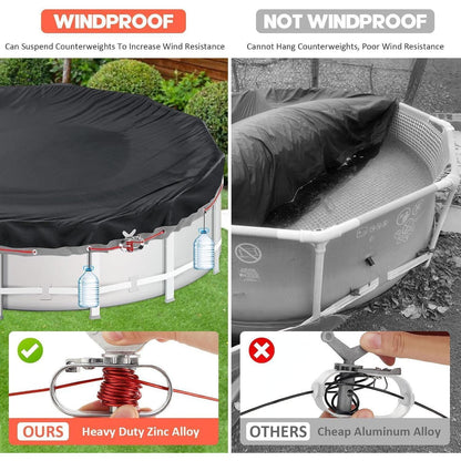 Rundpool Abdeckung 428-460cm | Poolplane Sommer & Winter | 420D Oxford