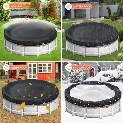 Rundpool Abdeckung 428-460cm | Poolplane Sommer & Winter | 420D Oxford