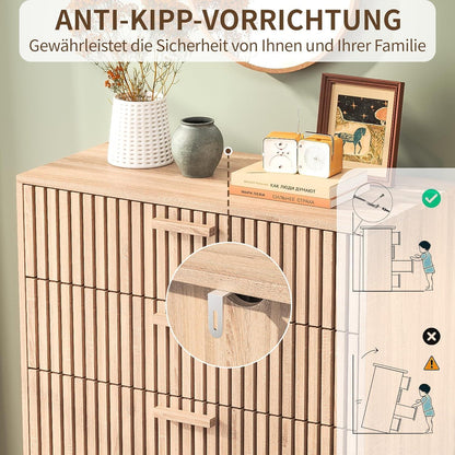 Kommode mit 4 Schubladen – Holzschrank für Schlafzimmer & Wohnzimmer