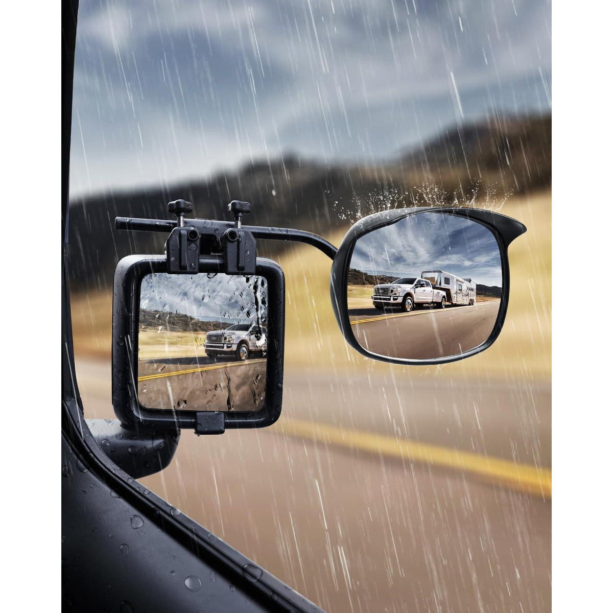 SUPAREE Wohnwagen Spiegel Set | Konvex, Regenabweiser, Universal