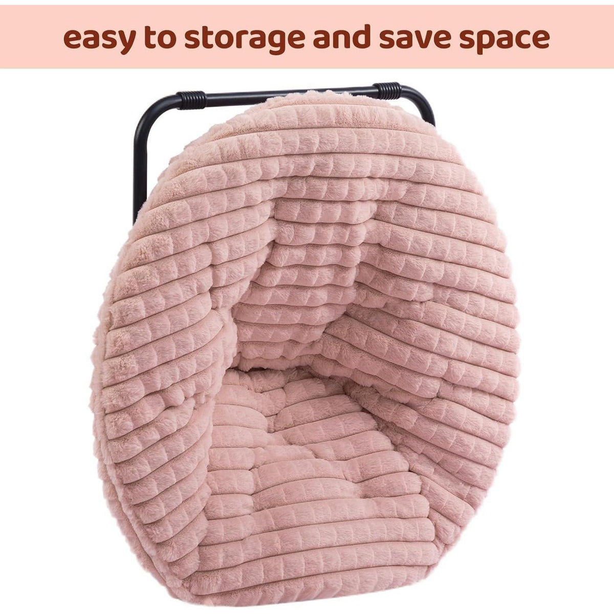 Klappsessel Rund Plüsch Rosa – Bequemer Relaxsessel für Wohnzimmer