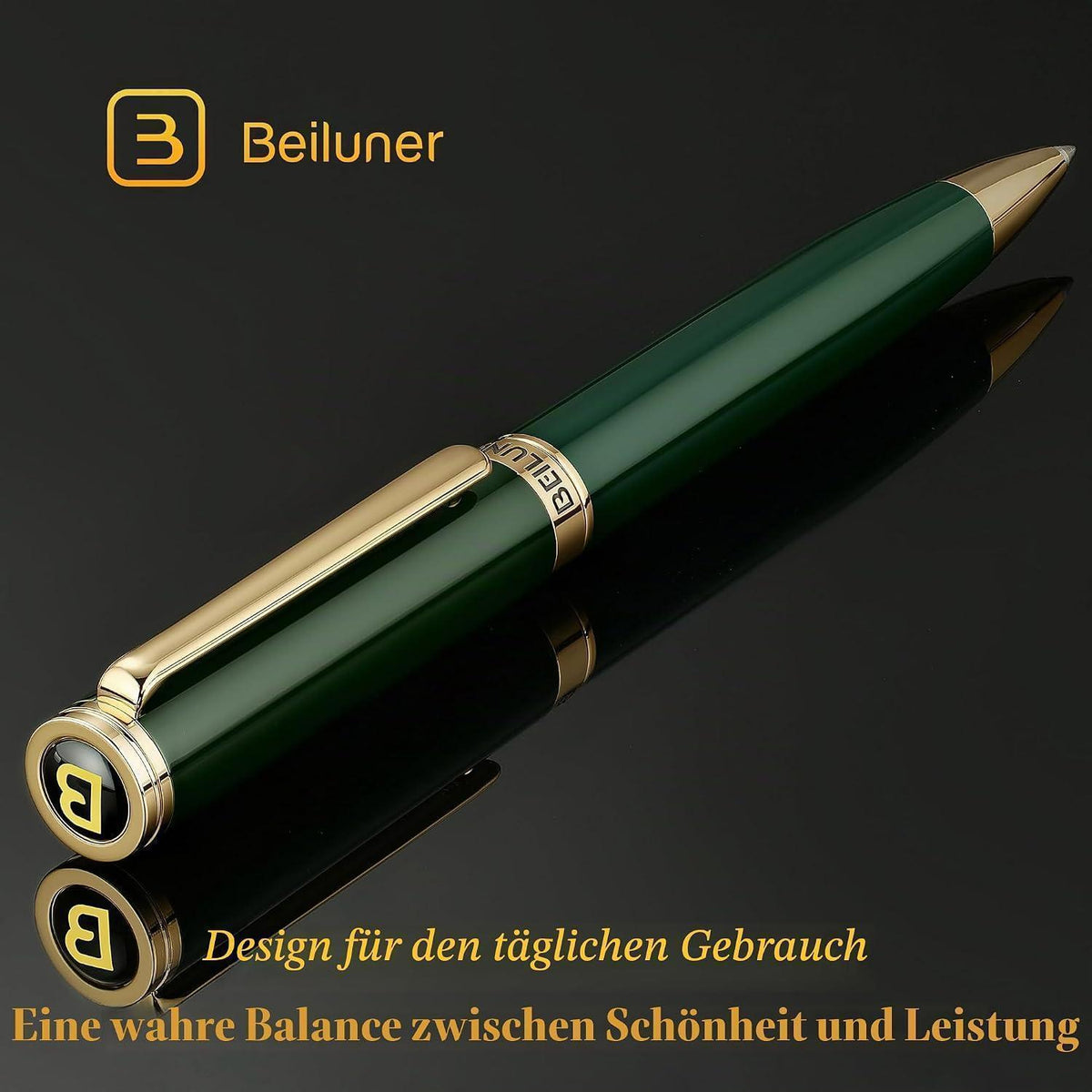 24K Gold Gel-Stift mit Grünem Klavierlack – Luxus Geschenkset