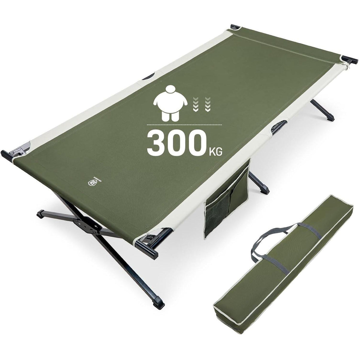XXL Feldbett 214cm Grün 300kg belastbar klappbar für Camping