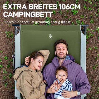 XXL Feldbett 214cm Grün 300kg belastbar klappbar für Camping