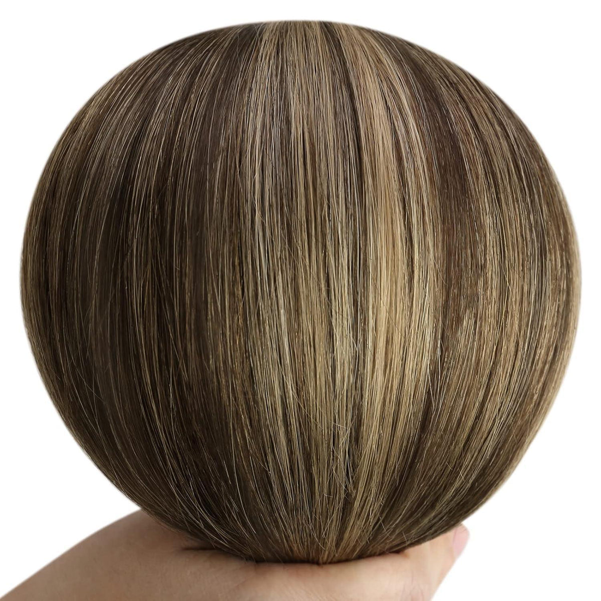 Echthaar Clip-in Extensions Ombre Dunkelbraun Aschblond 55cm