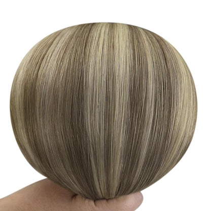 Clip-in Echthaar Extensions Braun Balayage Blond 50cm