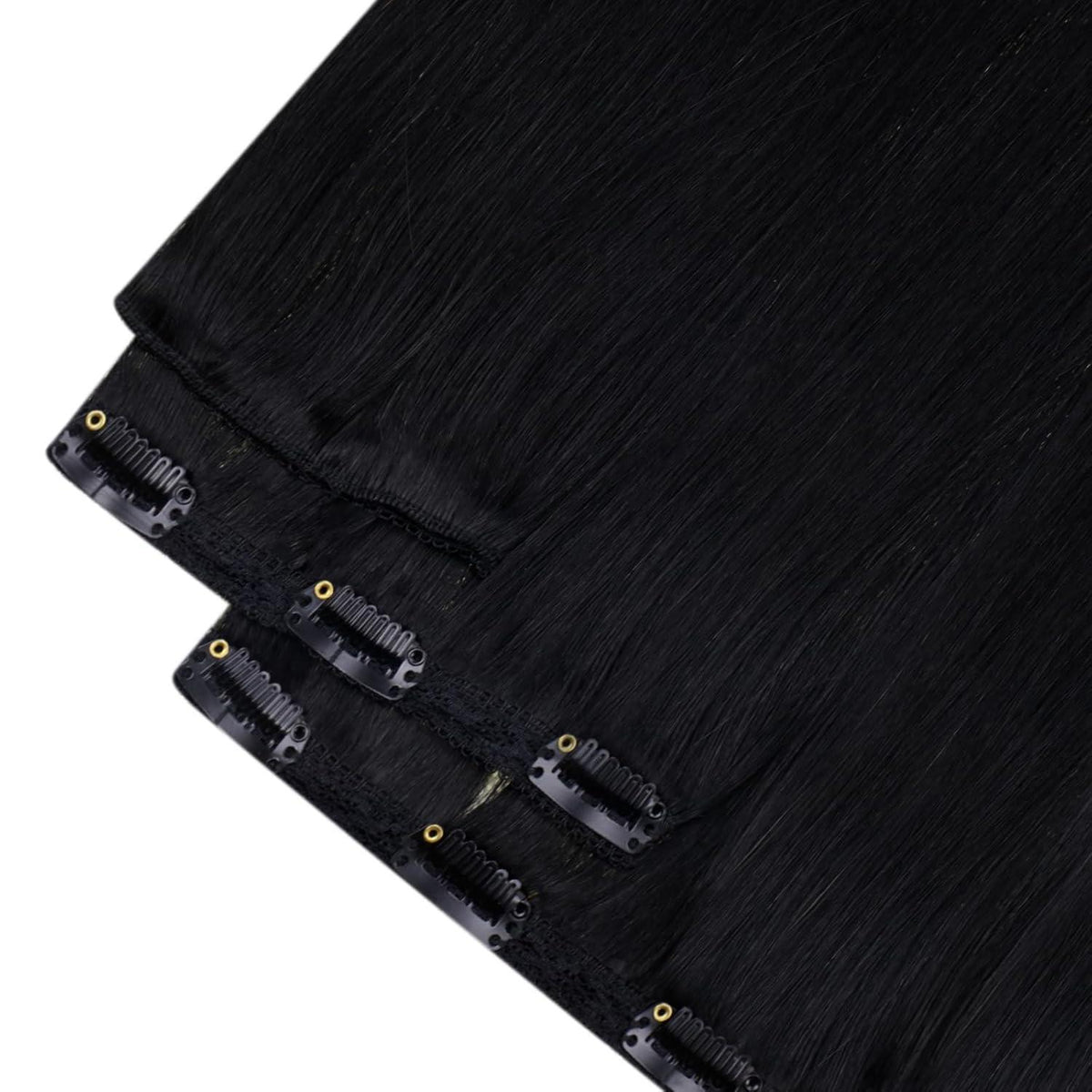 Echthaar Clip-in Extension Schwarz 40cm 120g