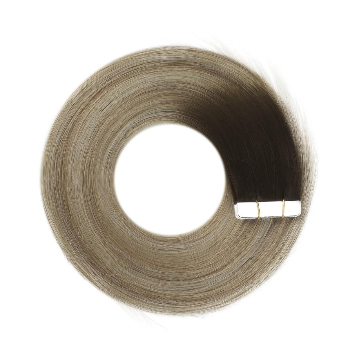 Echthaar Tape Extensions Braun Balayage Blond 35cm