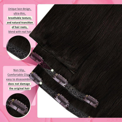 Clip-in Echthaarverlängerung Braun 35cm – Remy Haar 120g